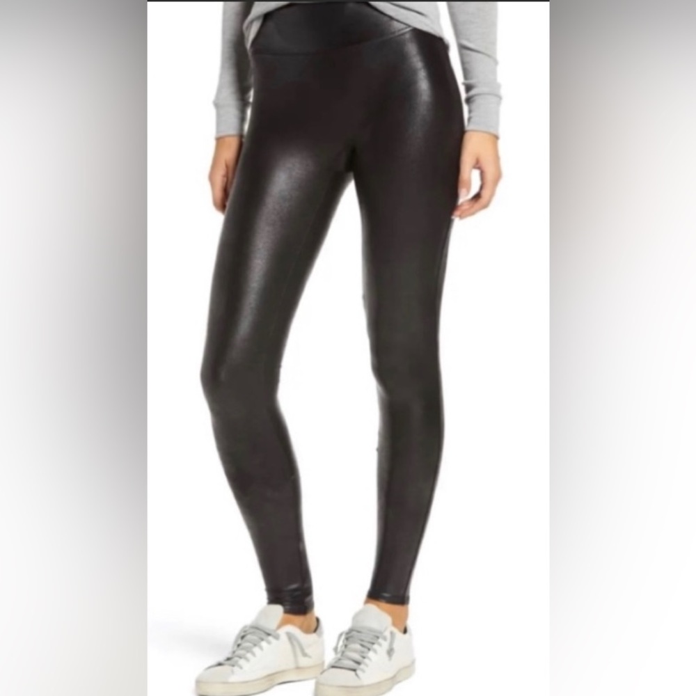 Spanx Faux Leather Leggings Black Size Medium